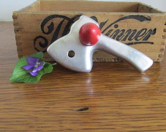 Vintage Hatchet Cookie Cutter Red Wood Handle Mid Century Kitchen