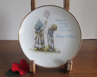 Vintage Porcelain Happy Birthday Holly Hobbie Plate Made in Japan 1973