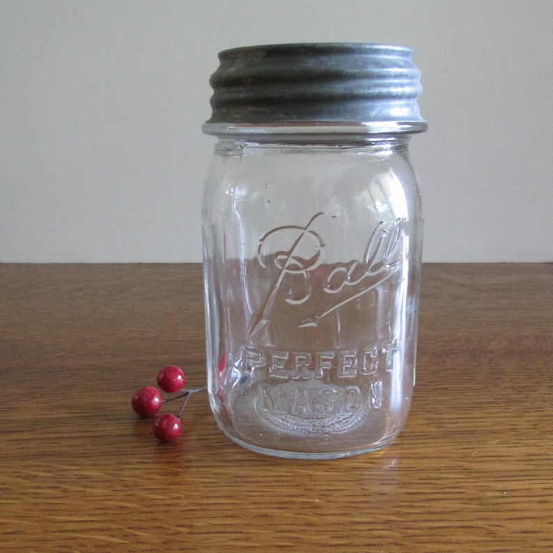 Vintage Ball Perfect Mason Pint Canning Jar Square Ball Zinc Etsy