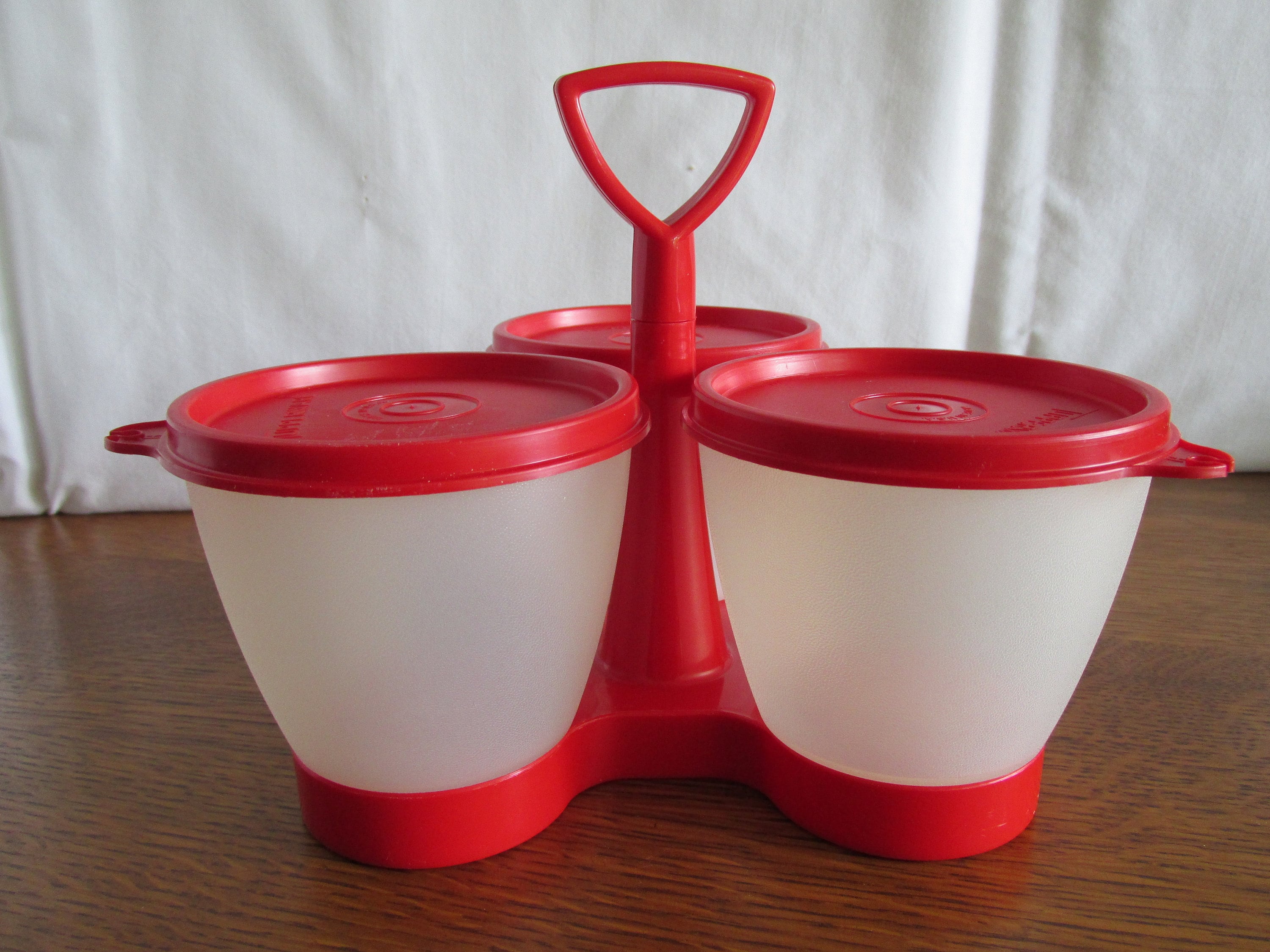 Vintage Tupperware Condiment Caddy with Serving Spoons Red & Etsy