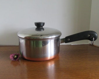 Vintage Revere Ware Saucepan and Lid  Two Quart  Made Under Process Patent