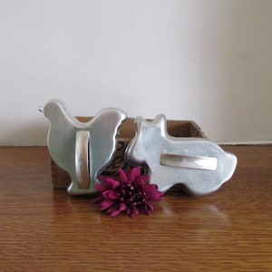 Vintage Pair Rabbit & Chicken Cookie Cutters  Spring Easter