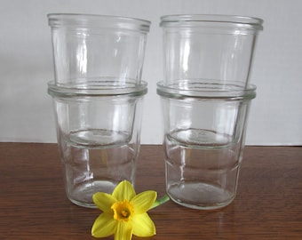Vintage Set Four Ball Jelly Jars  One Cup