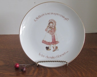 Vintage Porcelain Holly Hobbie Collectible Plate  A Mother's Love is a Precious Gift to be Cherished Forever