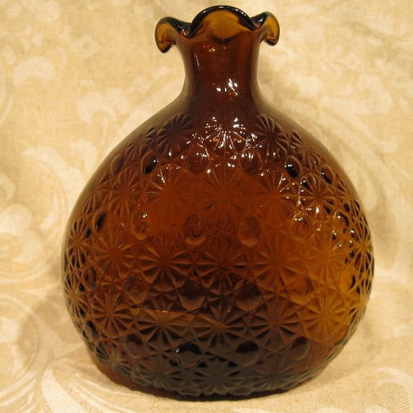 Colored Glass Bottle Brown Amber Vase