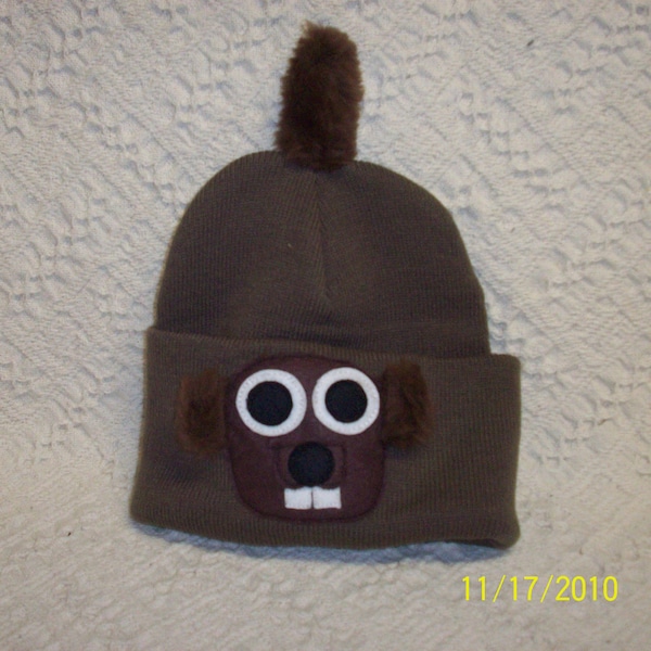 Groundhog Hat, Handmade Knit//Groundhog Day//Punxsutawney, Pa//February 2nd//Groundhog Souvenir//Hat//Winter