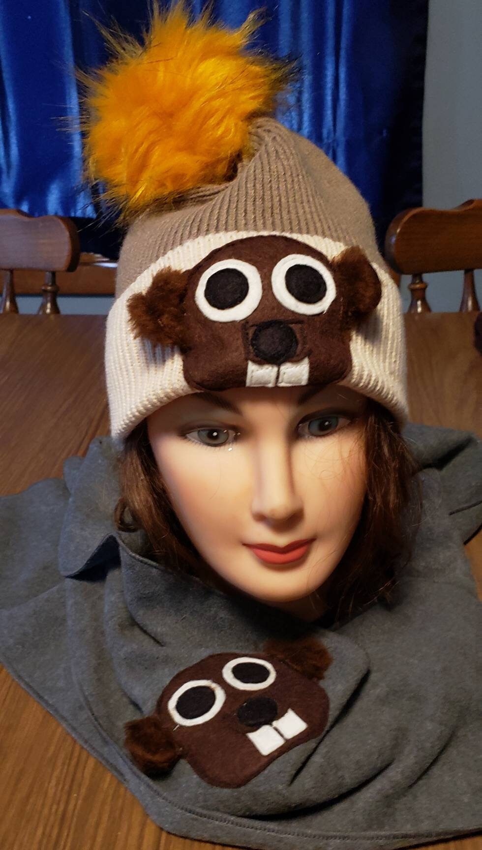 Knit groundhog hat Etsy