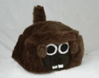 Groundhog hat, handmade original chuckskin//Groundhog day//Punxsutawney,  Pa//February 2nd//Groundhog Souvenir