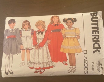 Butterick sewing pattern 3442 cut girls sizes 5,6, and 6X