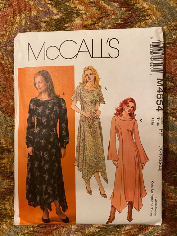 mccalls ladies dress patterns Vintage 1940s Ladies Sewing Pattern Vintage McCalls 5927, Bust 30, Hip 33, Womens 3/4 Sleeve Dress