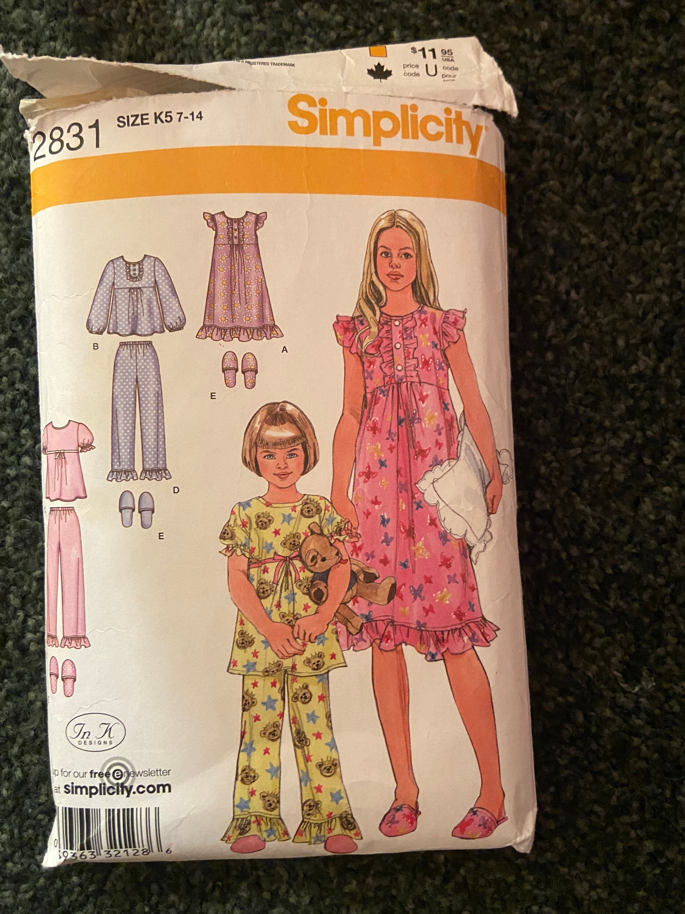 Simplicity Sewing Pattern 2831 Girls Size 714 Etsy