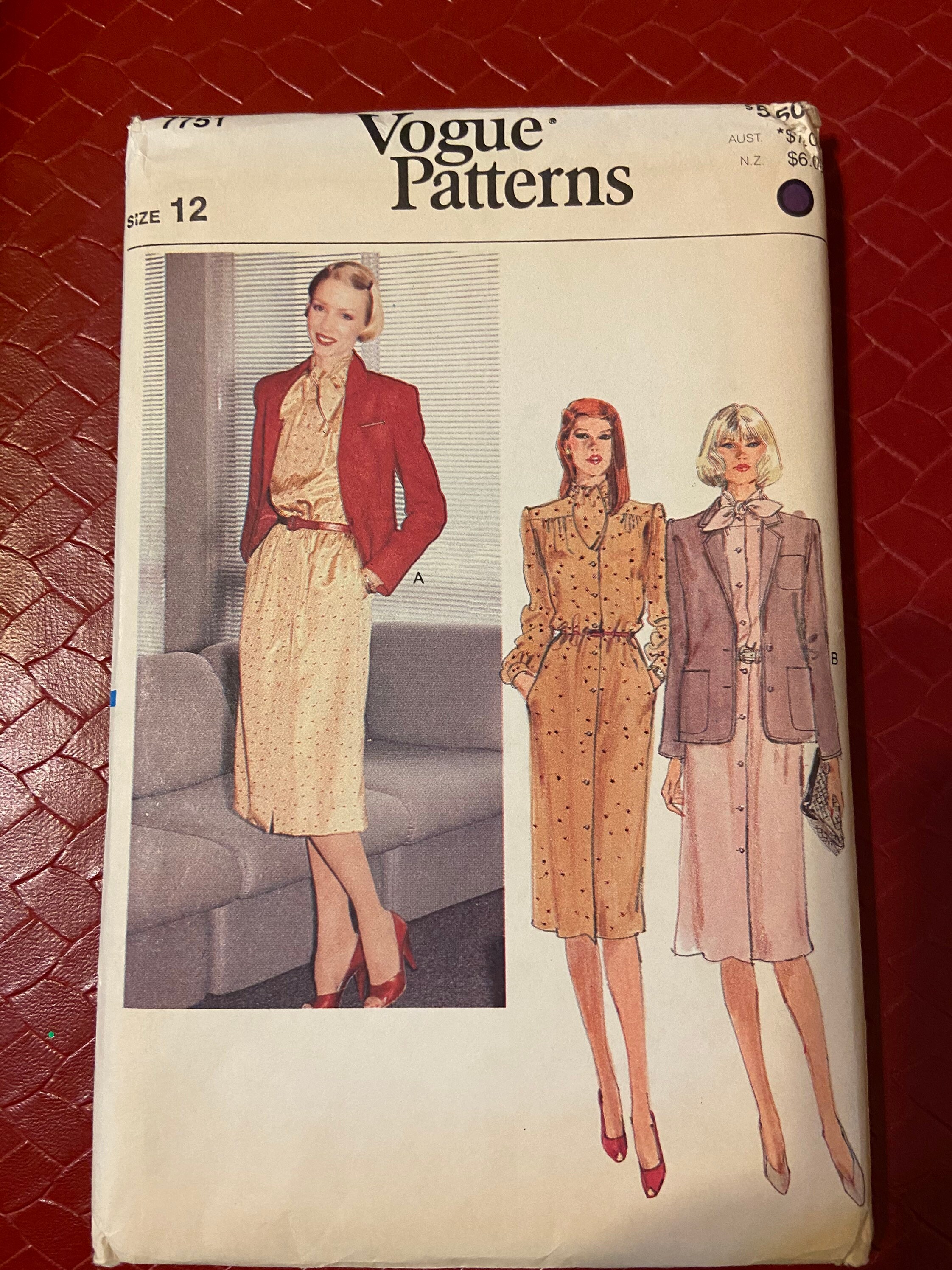 Vogue sewing pattern 7751 ladies size 12 uncut Etsy