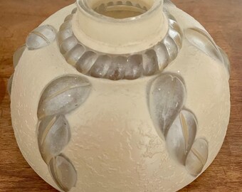 Antique Art Deco Glass Chandelier Slip Sconce Shade Opaque Cotton Twist