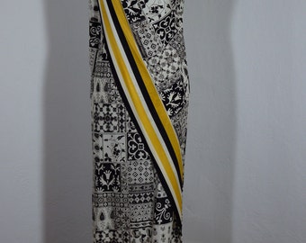 Vintage 1960's  1970's Evita Evening Gown with Striped Draped Sash (designer unknown)