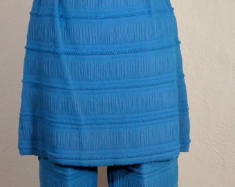 Vintage 1960's Turquoise  Chiffon Tunic with Matching Pants (designer unknown)