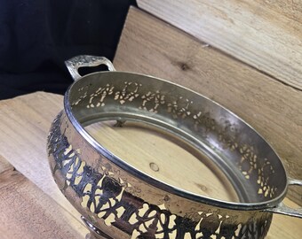 Vintage Furman Bros Brooklyn NY Silverplate Pierced Dish Holder ~9"