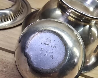 Vintage Victor Silver Co R0149 5 OZ Footed Cups Pair International Silver