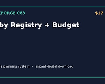 Baby Registry + Budget — PackForge Digital Download Template