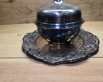 Vintage Wallace Grand Victorian 1666 Silverplate Covered Dish ~5"