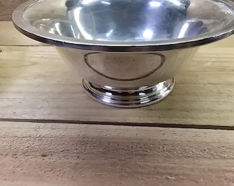 Vintage International Silver Revere Bowl Footed SN0552 Silverplate 65