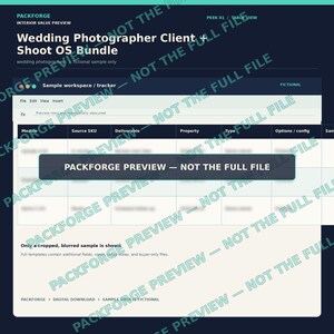 Wedding Photographer Notion Template Bundle — Client + Shoot OS, CRM, Digital Download image 3