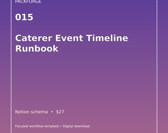 Caterer Event Timeline Runbook | PackForge Digital Template