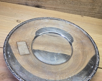 Vintage Simeon L & George H Rogers Silverplate Tray Floral Rim 9"