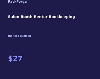 Salon Booth Renter Bookkeeping | PackForge Digital Template