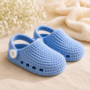 Baby Crochet Clog Slippers Pattern PDF, Beginner Friendly, Button Closure (Digital Download)