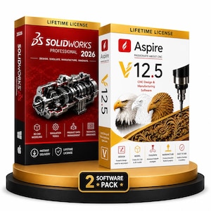 SOLIDWORKS 2026 + Vectric Aspire 12.5 Softwarepaket | Lebenslanger Zugriff – Sofort-Download