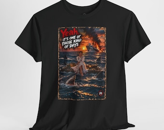 One of Those Days Shirt, Funny Shark Horror Tee, Sinking Yacht Dark Humor Shirt, Bad Day Graphic T-Shirt