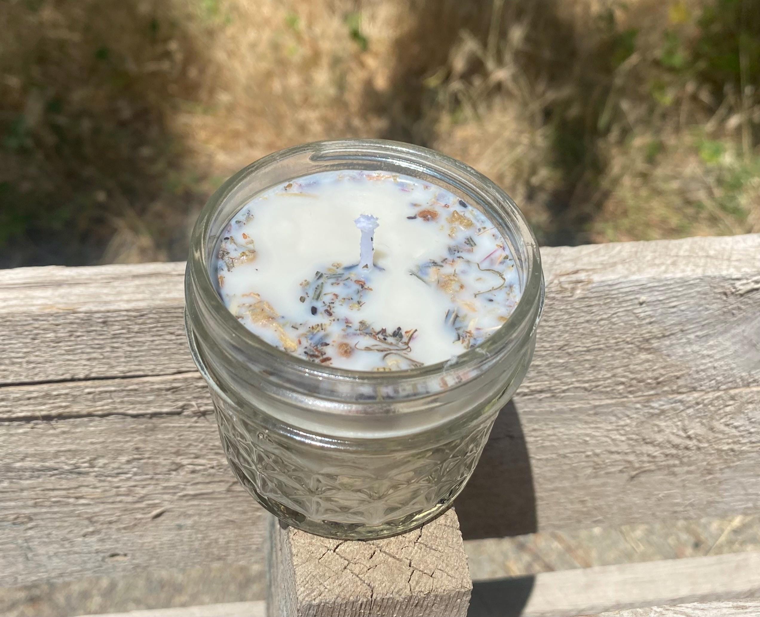 Handmade Soy Eucalyptus Mint Botanical Mason Jar Candle