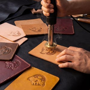 Custom Leather Emboss Stamp,Personalized Logo Heat Stamp for Leather Wood Bread,Custom Brass Branding Iron Stamp, gift for him