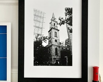 700: London - Wren Church - St Vedast alias Foster - Siebdruck in limitierter Auflage