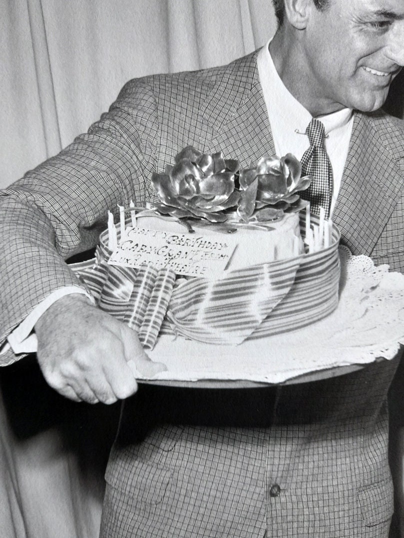 Photographic Print : Cary Grant With Birthday Cake, 1955 - Etsy