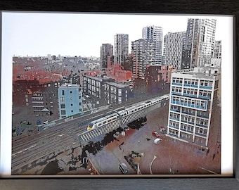 Impresión fotográfica: Elephant & Castle - Viaducto ferroviario, Londres