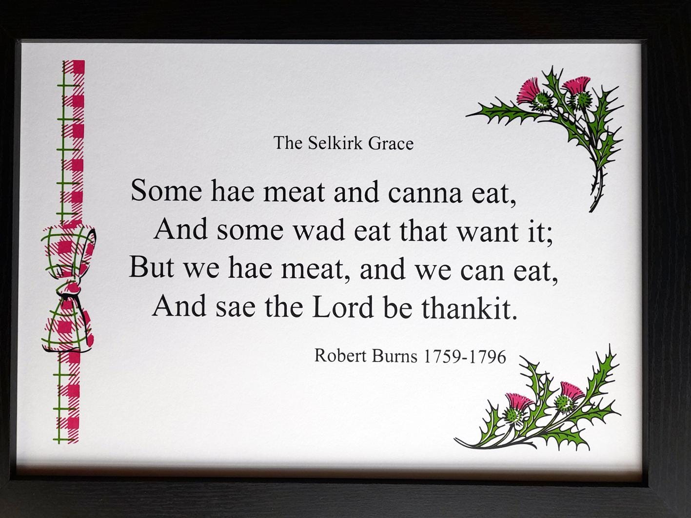 164: Scotland - Robert Burns - The Selkirk Grace - limited edition screenprint
