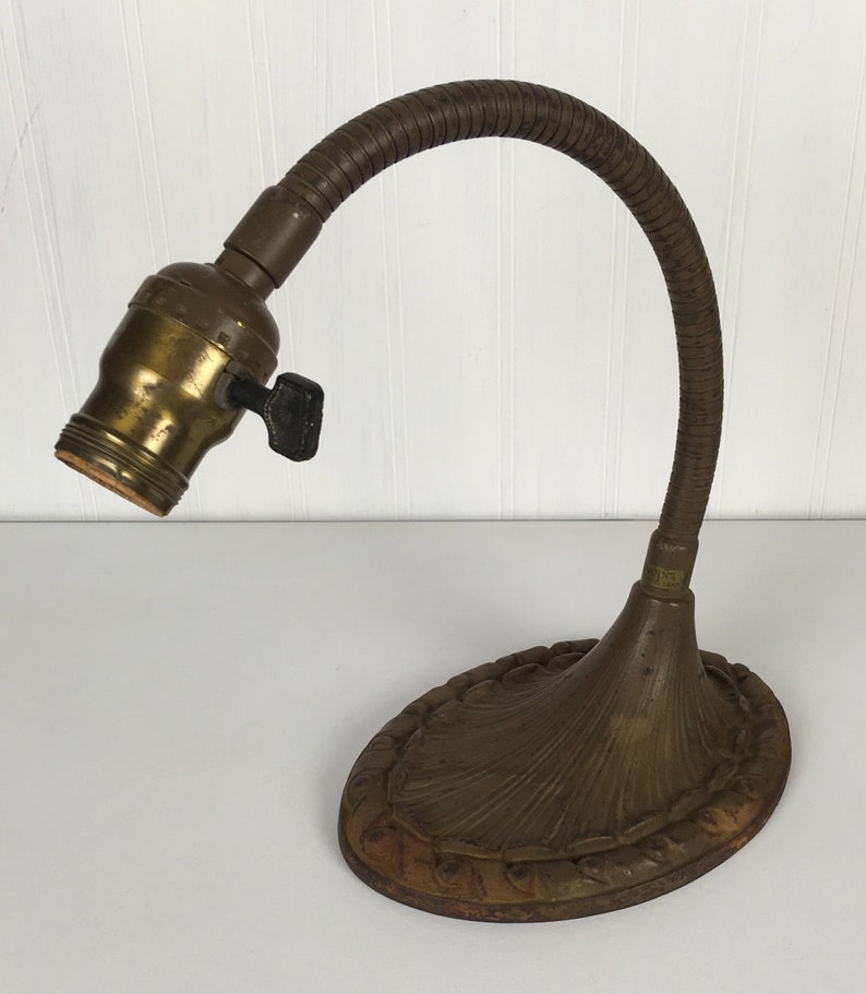 Aladdin Cast Iron Desk Lamp 50 Goose Neck Upcycle Parts Steampunk