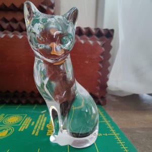 Vintage Lenox Glass Cat - Etsy