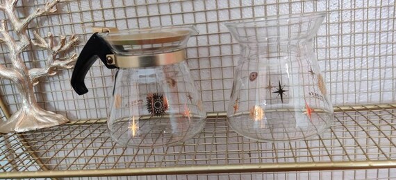 Vintage Pyrex Starburst Floral Carafe Creamer Syrup Dispenser Many Uses ...