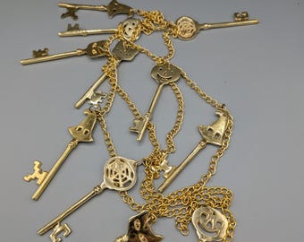 Retro brass skeleton key Halloween hanging decor or belt heavy!