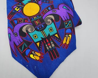 Ralph Marlin Thunderbirds bright colored indigenous art tie 90s