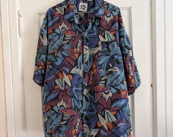 Retro hilo Hattie silk Hawaiian button up shirt with pocket