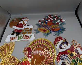 New design inc and gift Co Inc vintage faux stained glass Holiday collection Christmas and thanksgiving