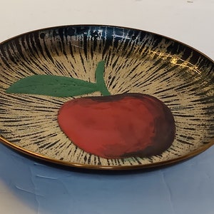List Mexico Enamel Copper Trinket Dish - Mid Century Apple Decor