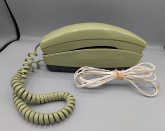 GTE Automatic Electric push button mid century telephone sage colored