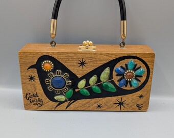 Enid collins bird in the hand mcm box purse beautiful rhinestone embellishments Collins of Texas
