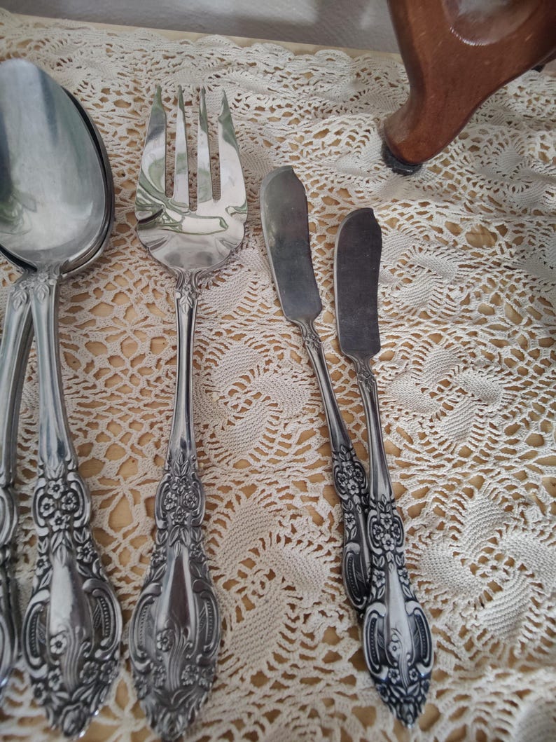 Springtime Stainless Japan Silverware Serving Utensils Slotted Spoon ...