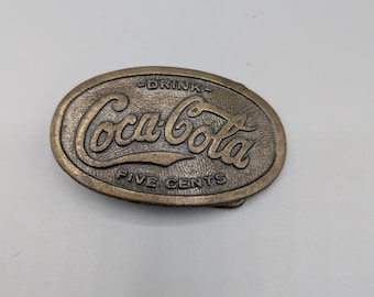 Heavy brass Coca-Cola belt buckle