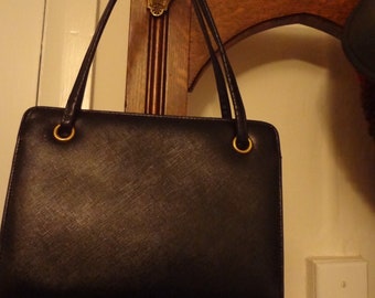 Navy leather bag | Etsy